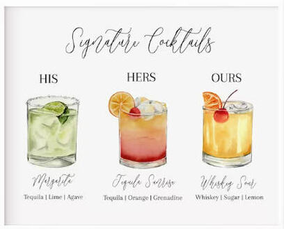 His & Hers Signature Cocktail Drinks 